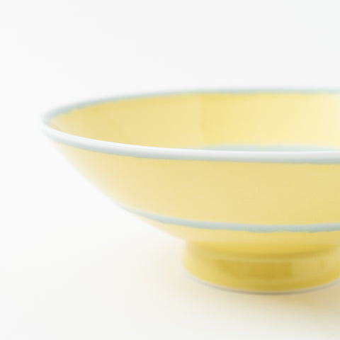 Hakusan Kiln Yellow Ring Hasami Rice Bowl