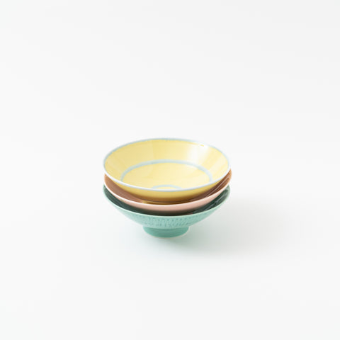 Hakusan Kiln Yellow Ring Hasami Rice Bowl