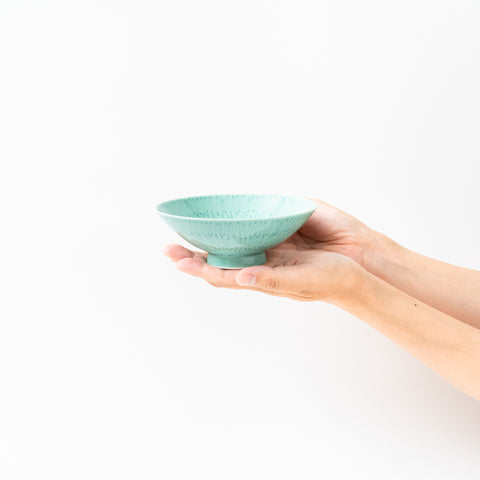 Hakusan Kiln Green Ring Hasami Rice Bowl