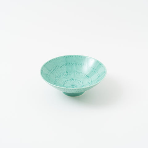 Hakusan Kiln Green Ring Hasami Rice Bowl