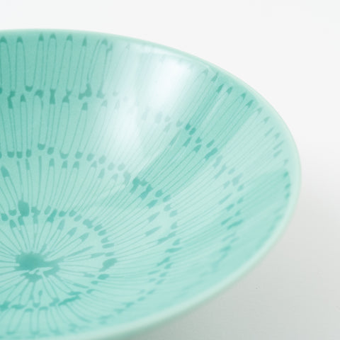 Hakusan Kiln Green Ring Hasami Rice Bowl