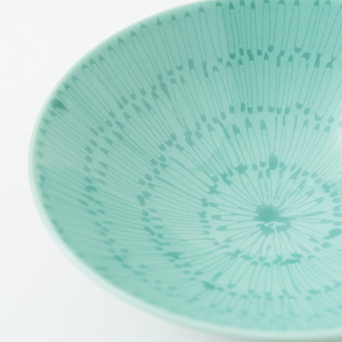 Hakusan Kiln Green Ring Hasami Rice Bowl