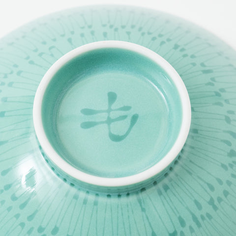 Hakusan Kiln Green Ring Hasami Rice Bowl