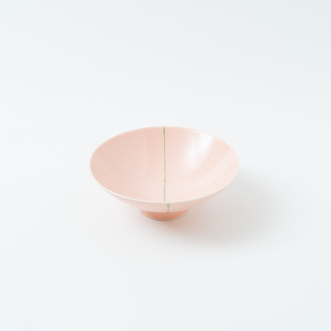 Hakusan Kiln Pink Split Hasami Rice Bowl