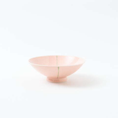 Hakusan Kiln Pink Split Hasami Rice Bowl