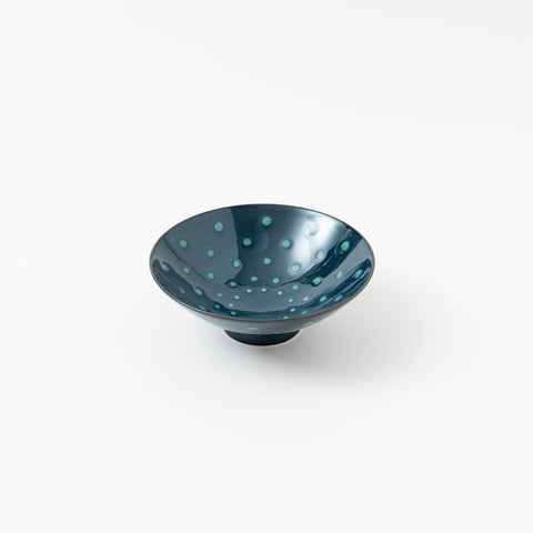 Hakusan Kiln Blue Dot Hasami Rice Bowl