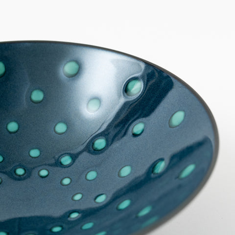 Hakusan Kiln Blue Dot Hasami Rice Bowl