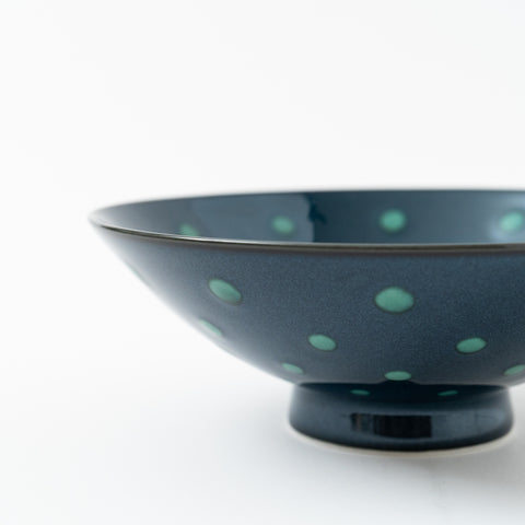 Hakusan Kiln Blue Dot Hasami Rice Bowl