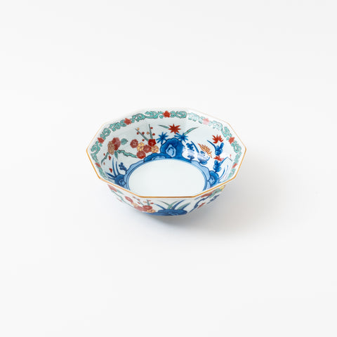 Hand-Painted "Ume-Botan" Arita Serving Bowl