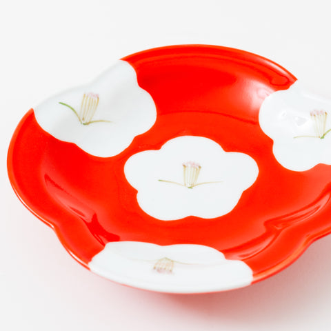 Traditional Plum Flower Print Arita Side Plate