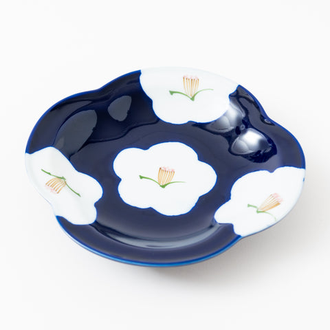 Traditional Plum Flower Print Arita Side Plate