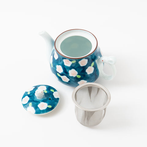 Plum Flower Print with Rabbit Shaped Handle Arita Tea Set