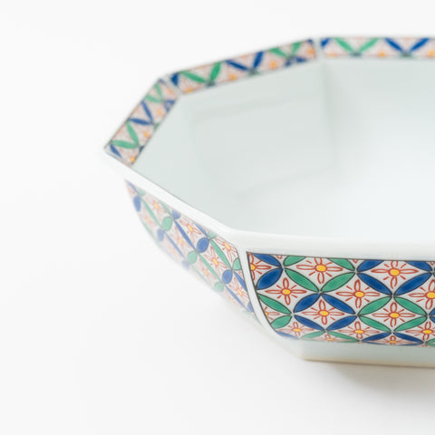 Sippo Pattern Octagon Arita Serving Bowl