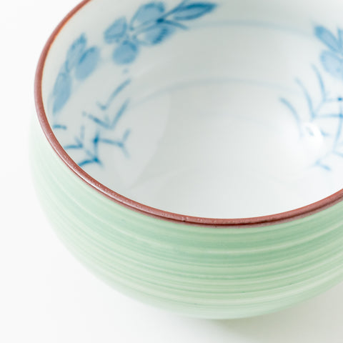 Green Glaze Flower Crest Hasami Lid Cup