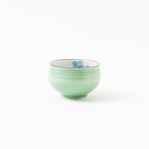 Green Glaze Flower Crest Hasami Lid Cup