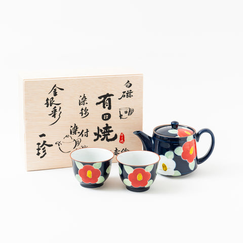 Vivid Camellia Arita Tea Set