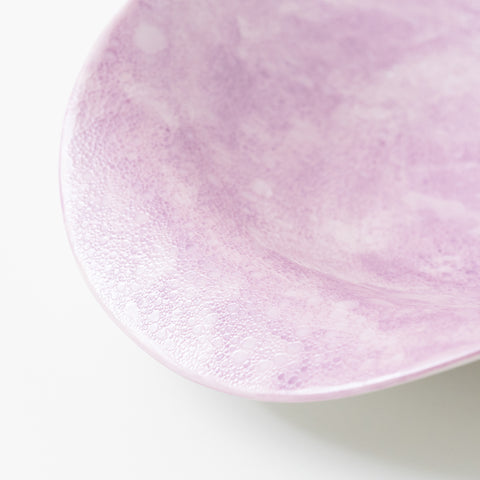 Pale Purple Curved Hasami Serving Bowl