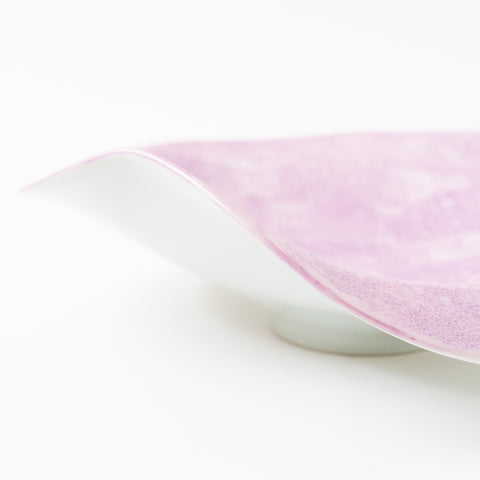 Pale Purple Curved Hasami Serving Bowl