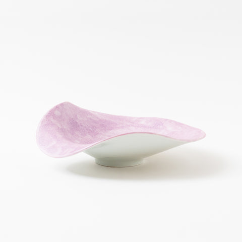 Pale Purple Curved Hasami Serving Bowl