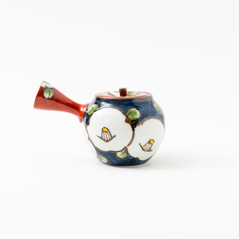 Red and Navy Camellia  Hasami Tea Set