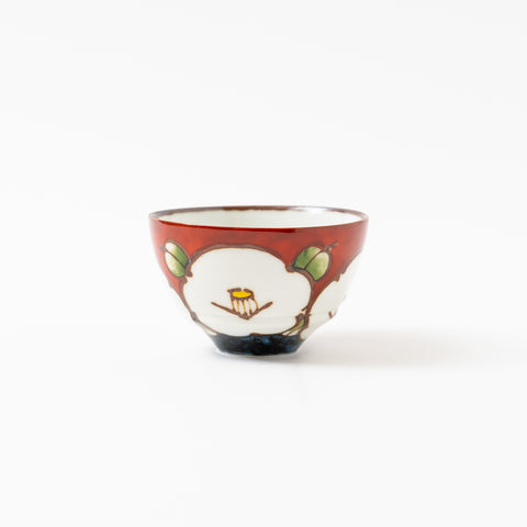 Red and Navy Camellia  Hasami Tea Set