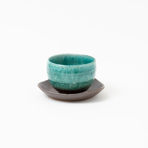 Kimura Turkish Blue Circular Pattern Mino Teacup