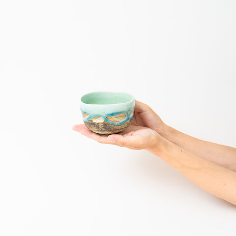 Kakurin Blue and White Glaze Mino Teacup