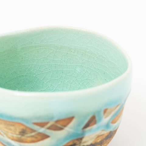 Kakurin Blue and White Glaze Mino Teacup