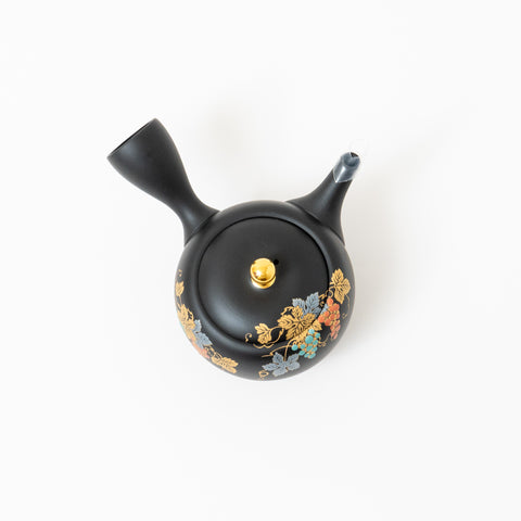 Shoboku Grape Design Black Clay Tokoname Teapot