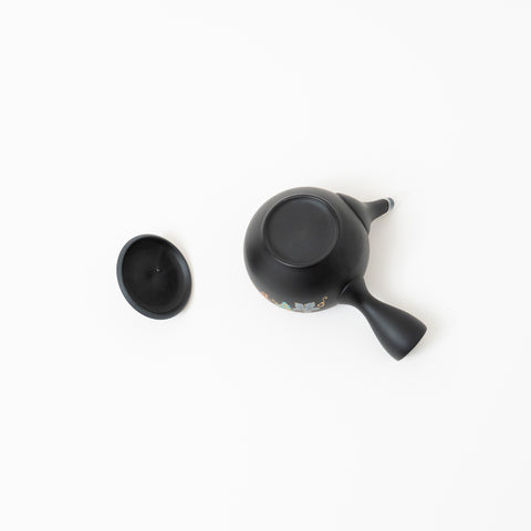 Shoboku Grape Design Black Clay Tokoname Teapot