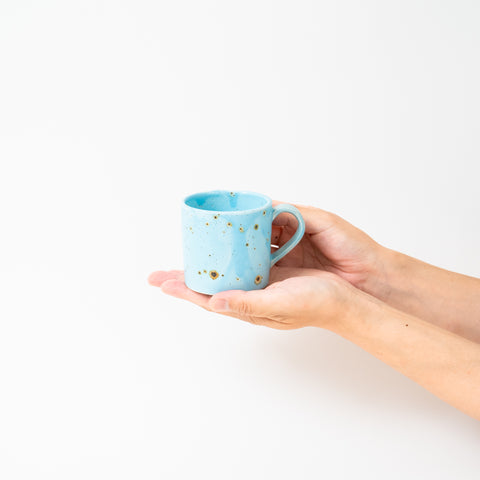 Bunsan Splatter Design Blue Mino Mug Cup