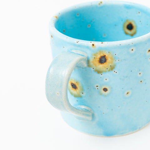 Bunsan Splatter Design Blue Mino Mug Cup