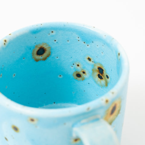 Bunsan Splatter Design Blue Mino Mug Cup