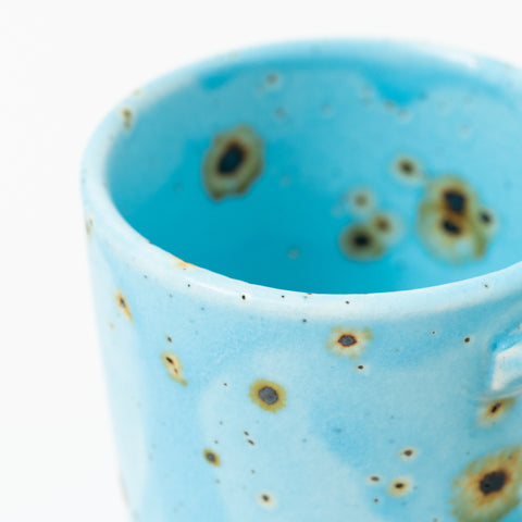 Bunsan Splatter Design Blue Mino Mug Cup