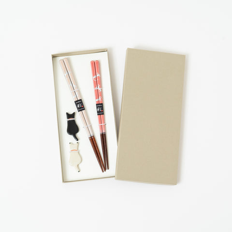 Days with Cat Wakasa Lacquerware Chopstick Set For Two