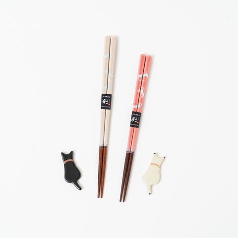 Days with Cat Wakasa Lacquerware Chopstick Set For Two