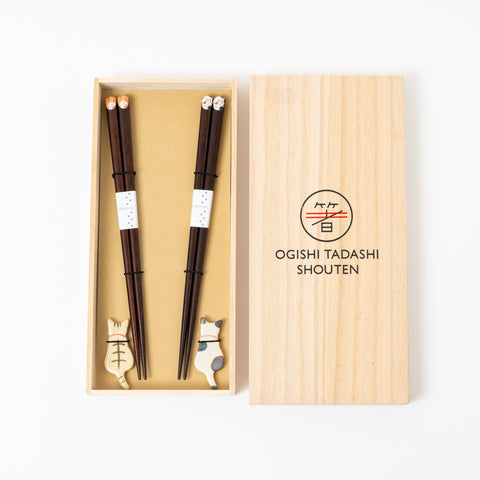 Days with Cat Wakasa Lacquerware Chopstick Set For Two