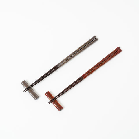 Tin and Red Layered Wakasa Lacquerware Chopstick Set