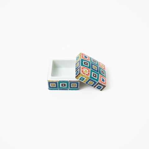 Seikou Kiln Colorful Geometric Pattern Kutani Accessory Case