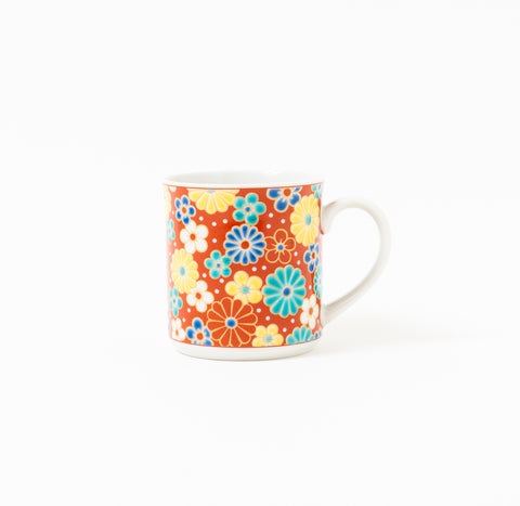 Seikou Kiln Flowers Kutani Mug Cup