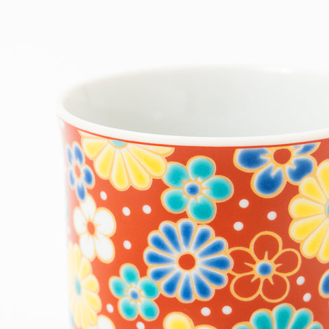 Seikou Kiln Flowers Kutani Mug Cup