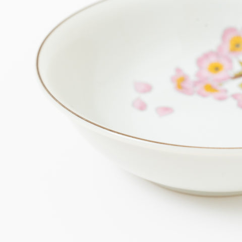 Cherry Blossom with Cat Kutani Kobachi Bowl Set