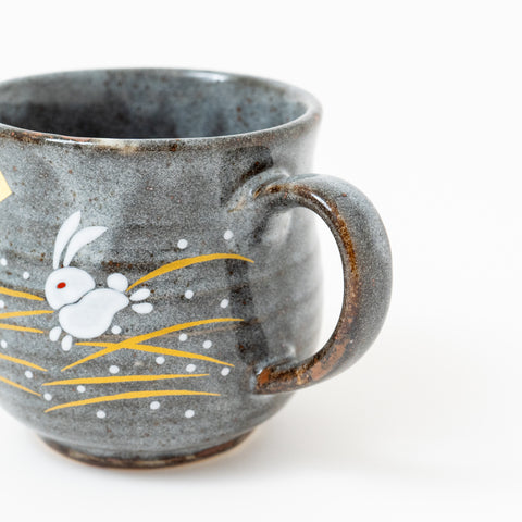 Hopping Rabbits  Kutani Mug Cup