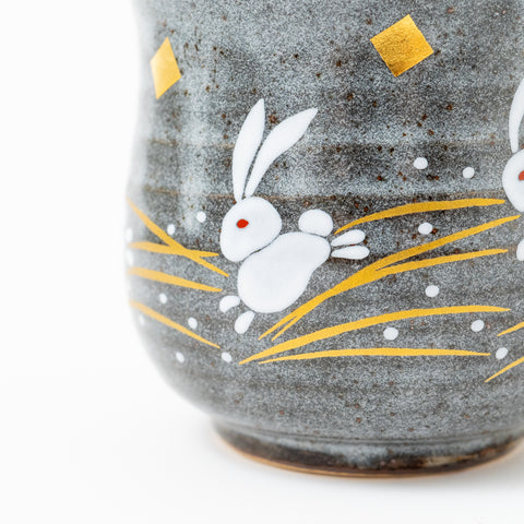 Hopping Rabbits  Kutani Mug Cup