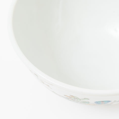 Kingfisher and Branch Patterns Kutani Rice Bowl