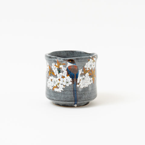 Bird on Mountain Cherry Tree Kutani Teacup