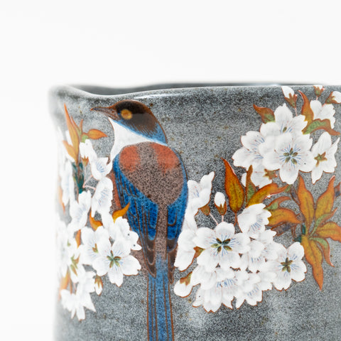 Bird on Mountain Cherry Tree Kutani Teacup