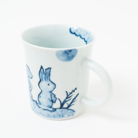 Friendly Rabbit Kutani Mug Cup