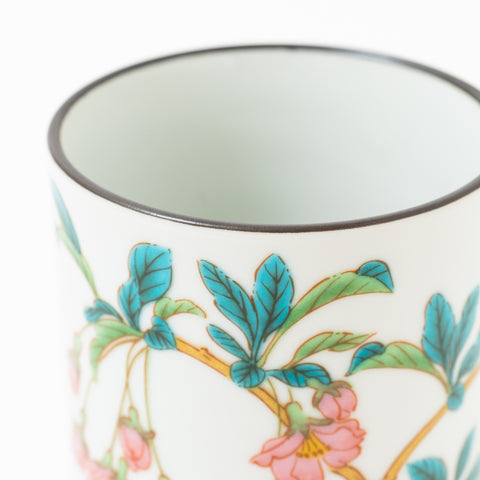 Seiju Kiln Flower of December Kutani Teacup