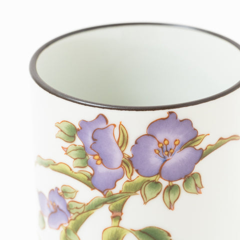 Seiju Kiln Flower of December Kutani Teacup